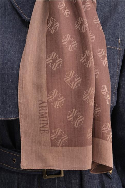 Armine Tencel İpek Minimal Monogram Desen Şal 32105