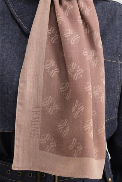 Armine Tencel İpek Minimal Monogram Desen Şal 32104