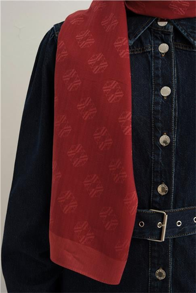 Armine Tencel İpek Minimal Monogram Desen Şal 32109
