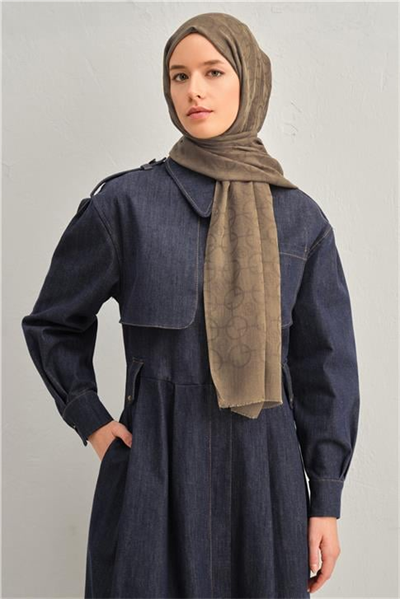 Armine Tencel Yün Geometrik Desen Şal 03