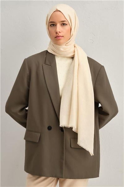 Armine Tencel Yün Geometrik Desen Şal 04