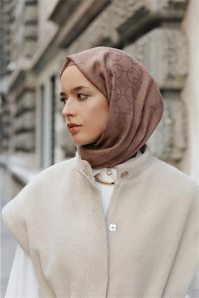 Armine Tencel Yün Geometrik Desen Şal 05