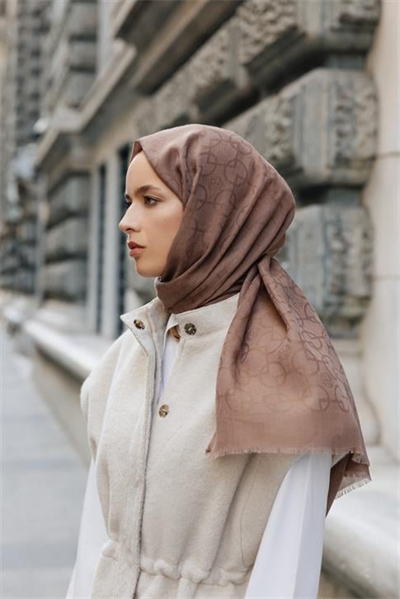 Armine Tencel Yün Geometrik Desen Şal 05