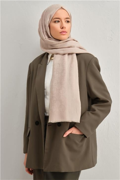 Armine Tencel Yün Geometrik Desen Şal 05