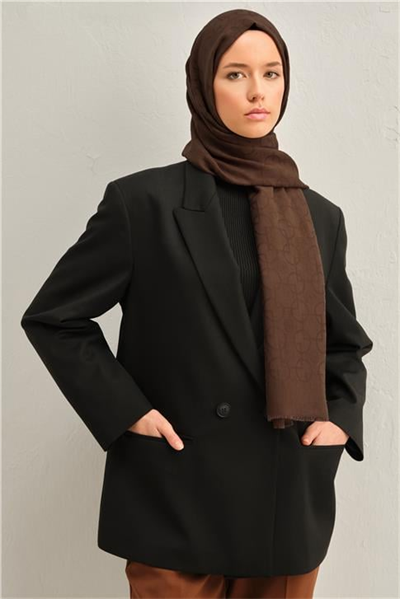 Armine Tencel Yün Geometrik Desen Şal 06
