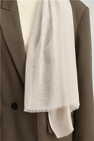 Armine Tencel Yün Geometrik Desen Şal 07