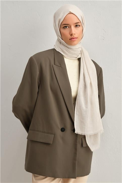 Armine Tencel Yün Geometrik Desen Şal 07