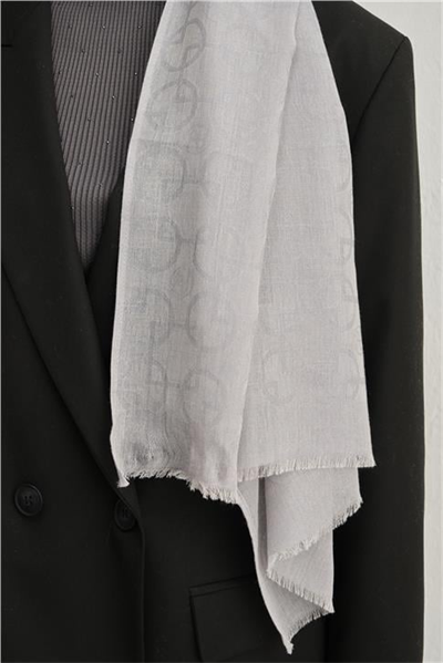 Armine Tencel Yün Geometrik Desen Şal 08