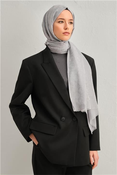 Armine Tencel Yün Geometrik Desen Şal 08