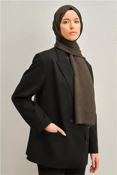Armine Tencel Yün Geometrik Desen Şal 09