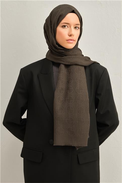 Armine Tencel Yün Geometrik Desen Şal 09