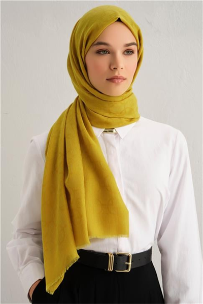 Armine Tencel Yün Geometrik Desen Şal 23