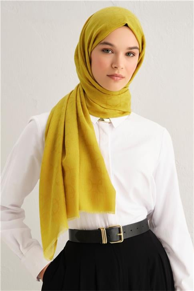 Armine Tencel Yün Geometrik Desen Şal 23