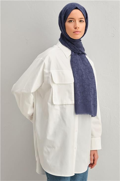 Armine Tencel Yün Geometrik Desen Şal 32