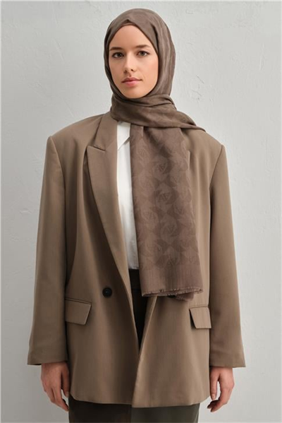 Armine Tencel Yün Monogram Desen Şal 09