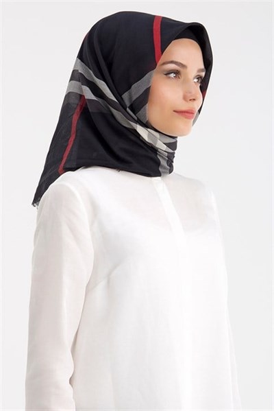 Armine Trend Pamuk Eşarp 00Oa7440 Siyah Kırmızı