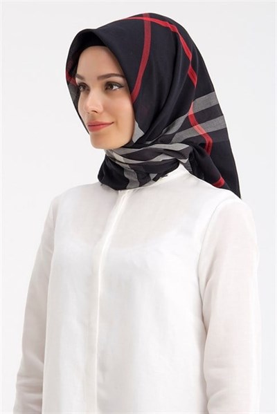 Armine Trend Pamuk Eşarp 00Oa7440 Siyah Kırmızı