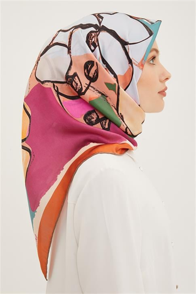Armine Twill Saf İpek Eşarp 8914D 01