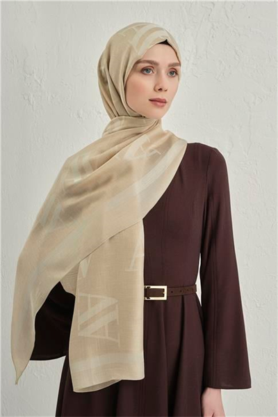 Armine Woolair Harf Monogram Şal 2 04