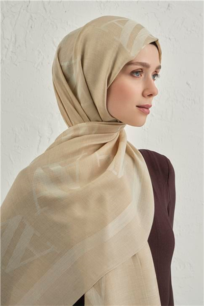 Armine Woolair Harf Monogram Şal 2 04