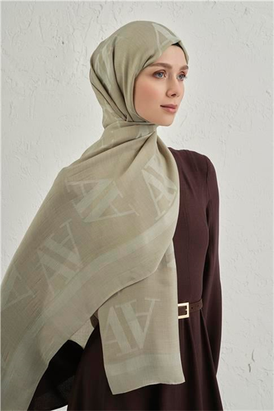 Armine Woolair Harf Monogram Şal 2 07