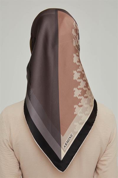 Armine Nostalji Serisi %100 İpek Twill  Eşarp 8620-38