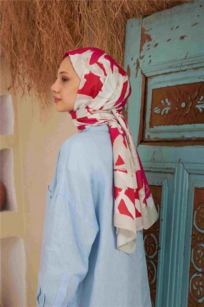 Comfort Arya Şal Krem Kiraz Pembe 3028-13