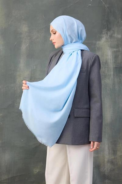 Dalga Desen Pamuk Jakar Şal Bebe Mavisi 8010-03