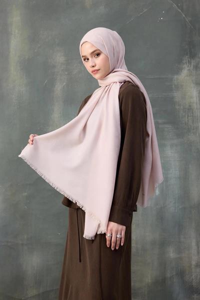 Dalga Desen Pamuk Jakar Şal Toz Pembe 8010-21