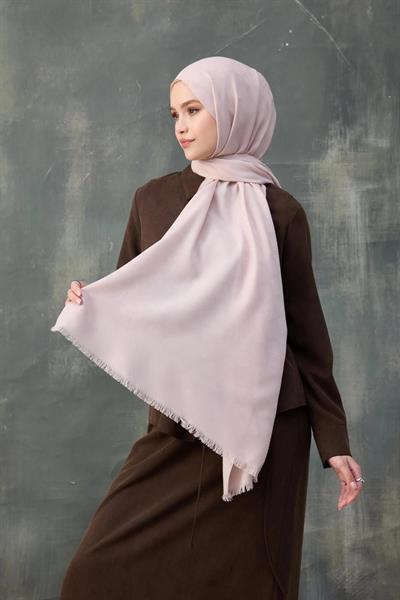 Dalga Desen Pamuk Jakar Şal Toz Pembe 8010-21