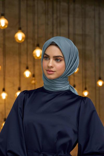Düz Desen Vual Eşarp Füme Vual İpek Eşarp - 10100-25