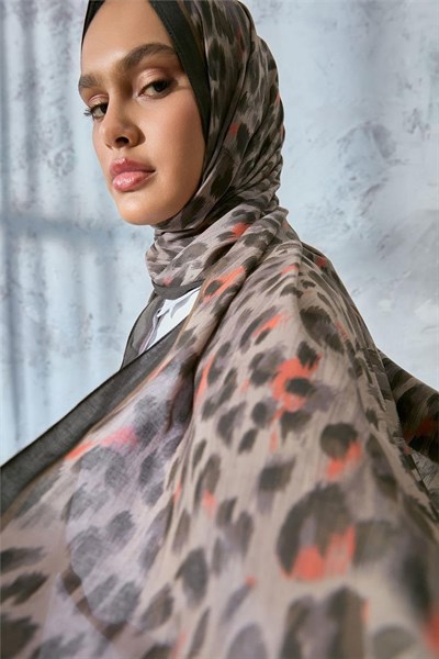 Eco Viscose Leopar Şal Vizon Nefes Alan Dokulu 90x