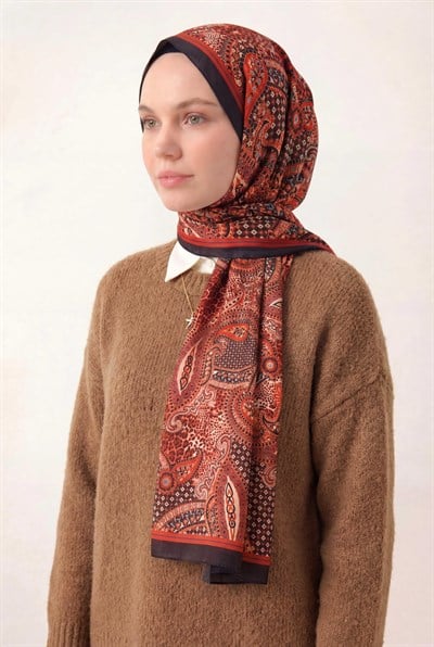 Etnik Desen Acı Kahve 75X195 Soft Şal