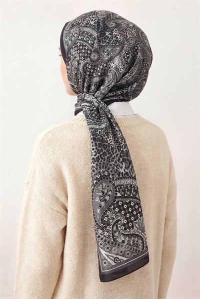 Etnik Desen Siyah 75X195 Soft Şal