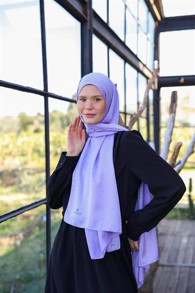 Exen Desen İpeksi Jakar Şal Light Lavanta 9011-23