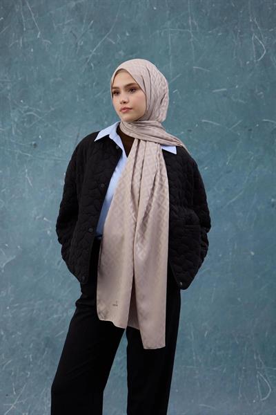Fall Winter İpeksi Jakar Şal Açık Vizon 9019-28