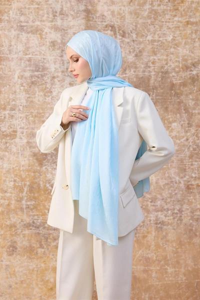 Fall Winter İpeksi Jakar Şal Bebe Mavi 9020-15