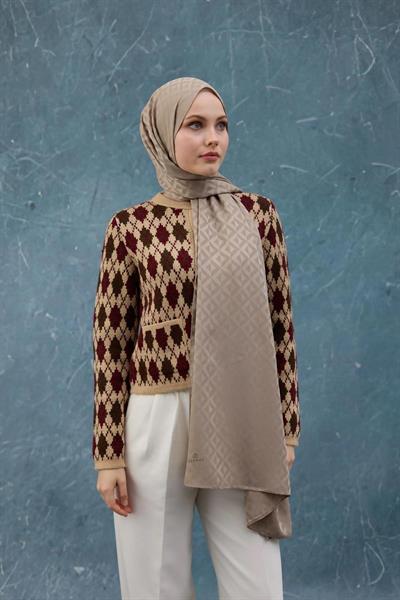 Fall Winter İpeksi Jakar Şal Camel 9019-29