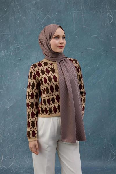 Fall Winter İpeksi Jakar Şal Coffee 9019-30