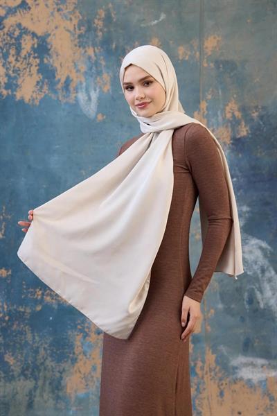 Fall Winter İpeksi Jakar Şal Ekru 9018-27