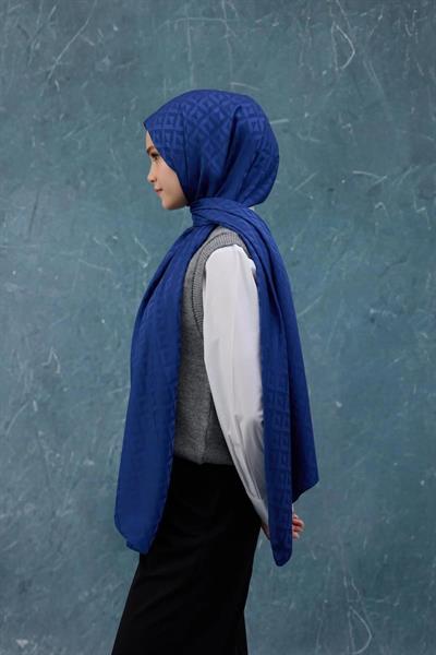 Fall Winter İpeksi Jakar Şal Gece Mavi 9019-32