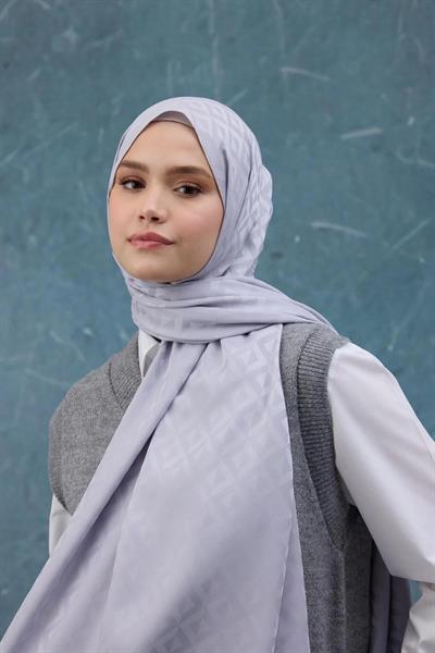 Fall Winter İpeksi Jakar Şal Gümüş 9019-09