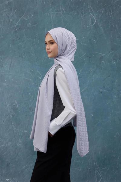 Fall Winter İpeksi Jakar Şal Gümüş 9019-09