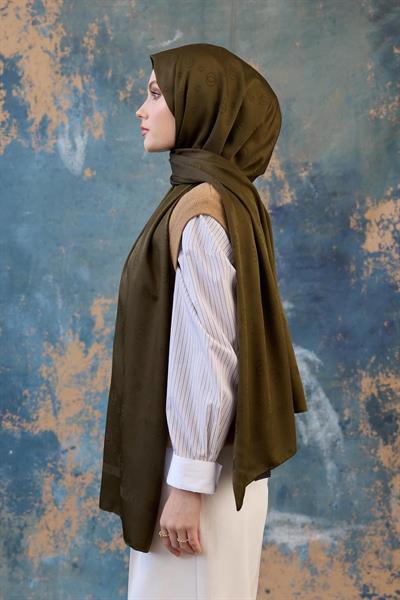 Fall Winter İpeksi Jakar Şal Haki 9018-02