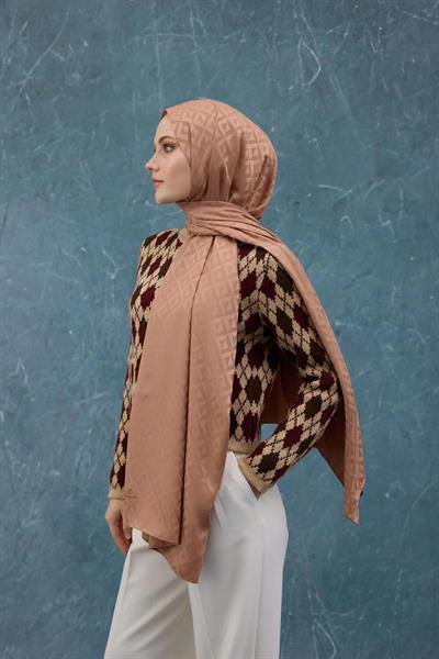 Fall Winter İpeksi Jakar Şal Karamel 9019-16