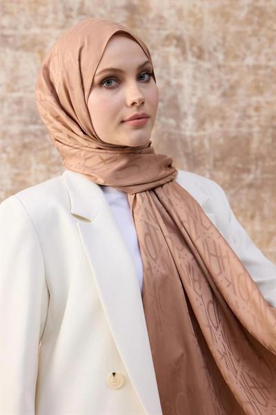 Fall Winter İpeksi Jakar Şal Karamel 9020-16