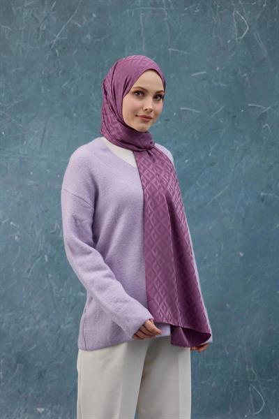 Fall Winter İpeksi Jakar Şal Leylak 9019-19