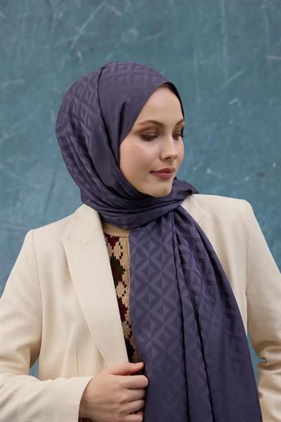 Fall Winter İpeksi Jakar Şal Mor 9019-18