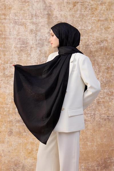 Fall Winter İpeksi Jakar Şal Siyah 9020-06