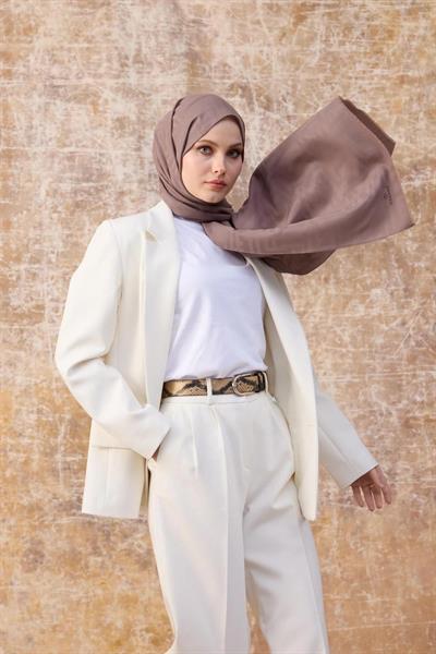 Fendi Desen Pamuk Jakar Şal Gül Kurusu 8009-01